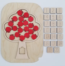 Charger l'image dans la galerie, Comptons les pommes – Plateau sensoriel en bois