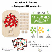Charger l'image dans la galerie, Insert trofast - Comptons les pommes – Plateau sensoriel en bois