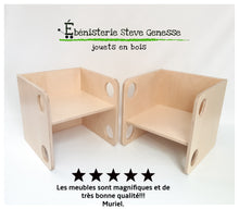 Charger l'image dans la galerie, Banc 3 en 1 d'inspiration Montessori, chaise cube